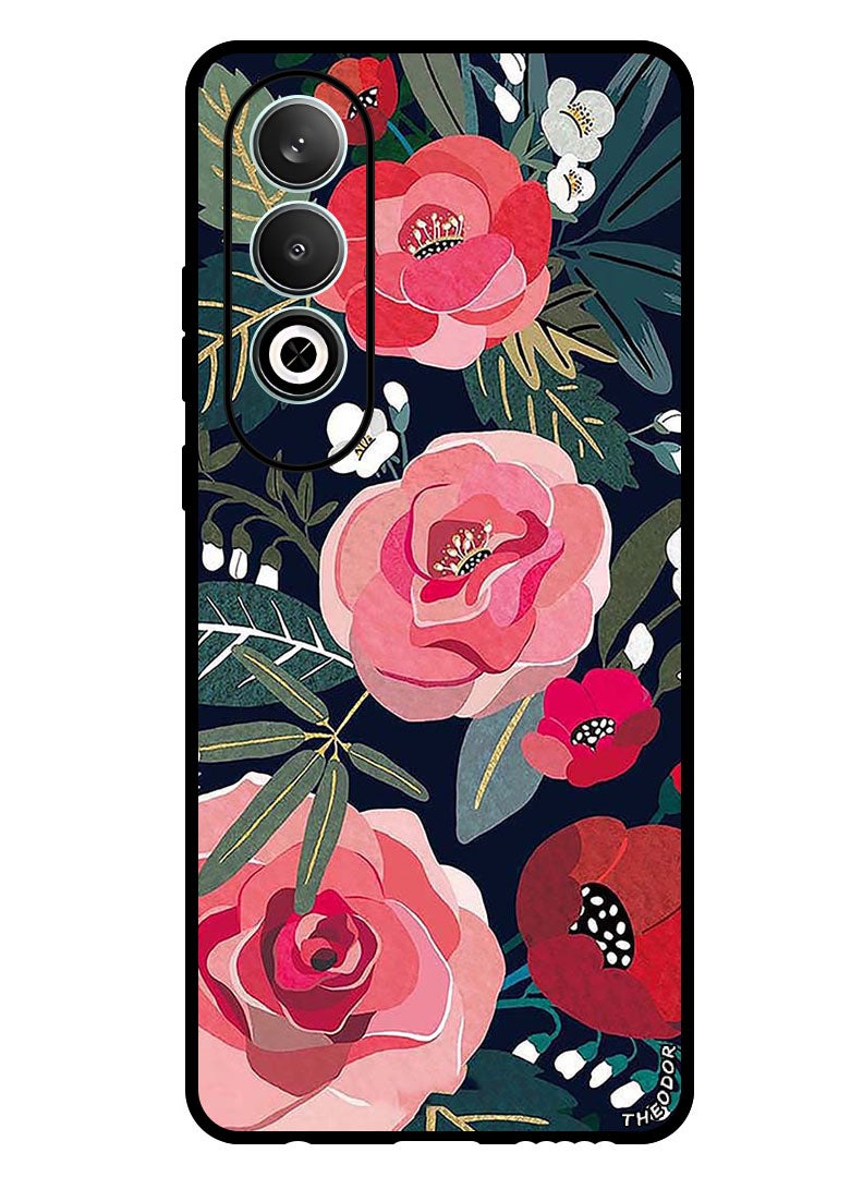 Theodor Protective Case Anti Scratch Shock Proof Bumper Cover For Oppo K12 Flowers and leaves - Image 1