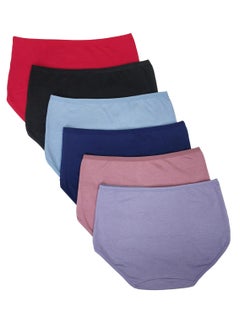 Love Bell Premium Cotton Four-way stretch Panties - MULTIPACK - Regular and Plus Sizes - Classic Briefs for Women (UAE/KSA, Alpha, XL, Regular, Regular, Cool & Warm Shades - 6 Pcs Pack)  - Image 2