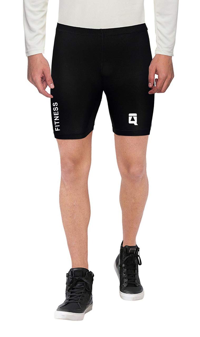 Quada Unisex Lycra Spandex Plain Compression Shorts Athletic Fit Sports Inner Wear (Large) - Image 2