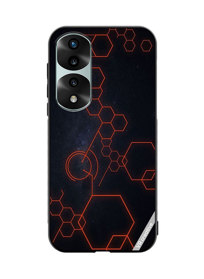 VR CREATIVE غطاء حماية لهاتف Honor 70 Pro Plus بتصميم سداسي تجريدي متعدد الألوان - Image 1