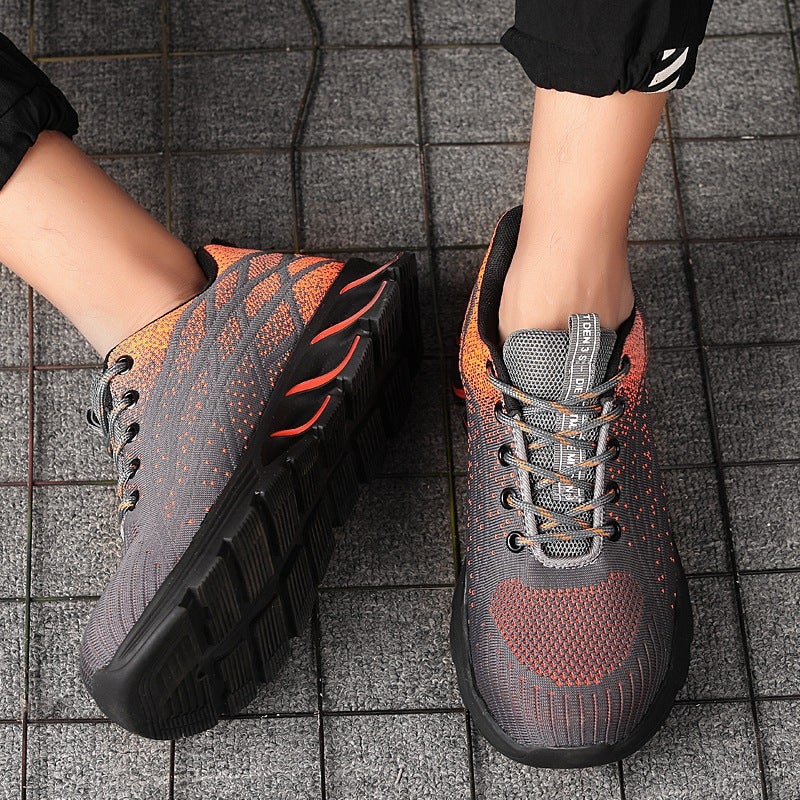 Summer Anti-Smashing Steel Baotou Men'S Labor Protection Shoes Lightweight Work Shoes Breathable Fly-Woven Sports Construction Site Protective Shoes - Image 4