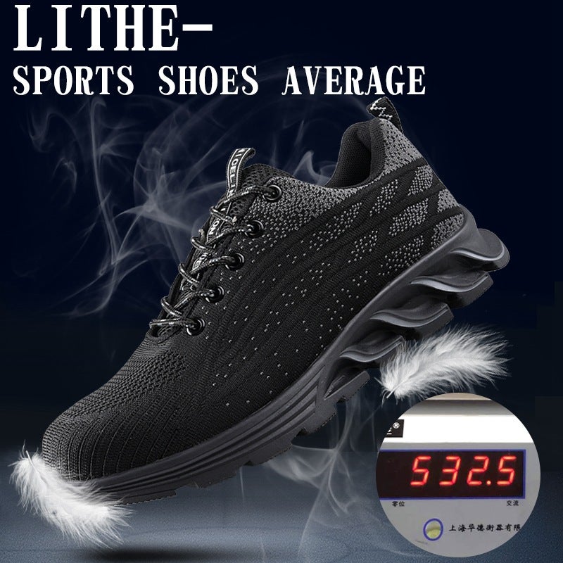 Summer Anti-Smashing Steel Baotou Men'S Labor Protection Shoes Lightweight Work Shoes Breathable Fly-Woven Sports Construction Site Protective Shoes - Image 3