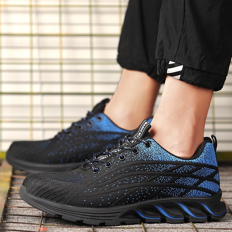Summer Anti-Smashing Steel Baotou Men'S Labor Protection Shoes Lightweight Work Shoes Breathable Fly-Woven Sports Construction Site Protective Shoes - Image 2