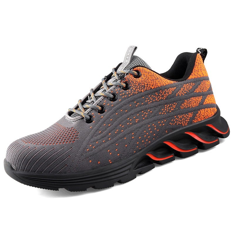 Summer Anti-Smashing Steel Baotou Men'S Labor Protection Shoes Lightweight Work Shoes Breathable Fly-Woven Sports Construction Site Protective Shoes - Image 1