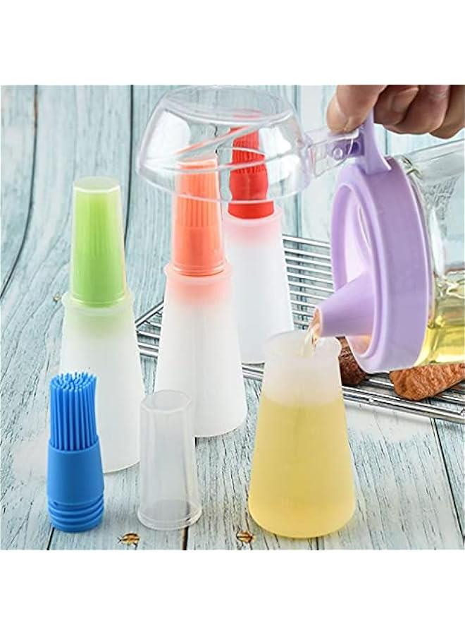 4 pcs Silicone Oil bottle brush， BBQ/Pastry Basting Brushes,Silicone Cooking Grill Barbecue Baking Pastry Oil/Honey/Sauce Bottle Brush (Red, orange, green, blue) - Image 4
