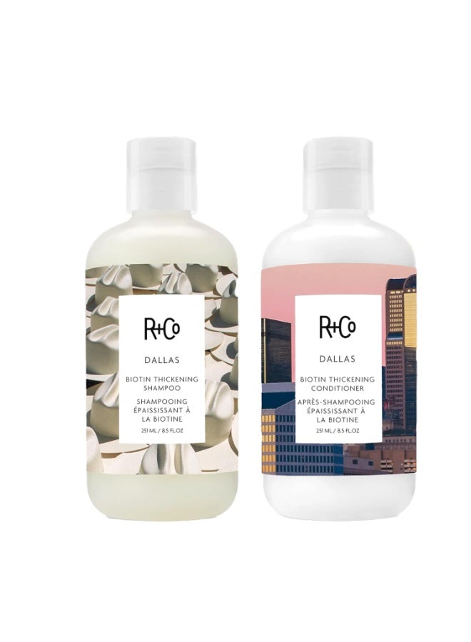 R+Co Dallas Biotin Thickening Shampoo & Conditioner Set | Adds Volume, Strength & Fullness | Sulfate-Free, Vegan + Cruelty-Free | 8.5oz (Pack of 2) - Image 1