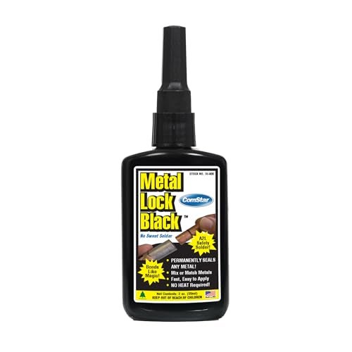 ComStar Metal Lock Black, No-Heat Solder for All Metal Pipes & Surfaces, Leak-Proof Bond for Matched/Unthreaded Joints, Seals Liquids, Gases, Chemicals, A2L Safety, Meets Military Specs, 2 Oz (10-900) - Image 1
