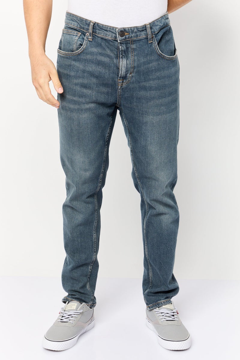 Celio Men Tapered Fit Washed Stretchable Denim Jeans, Blue - Image 1