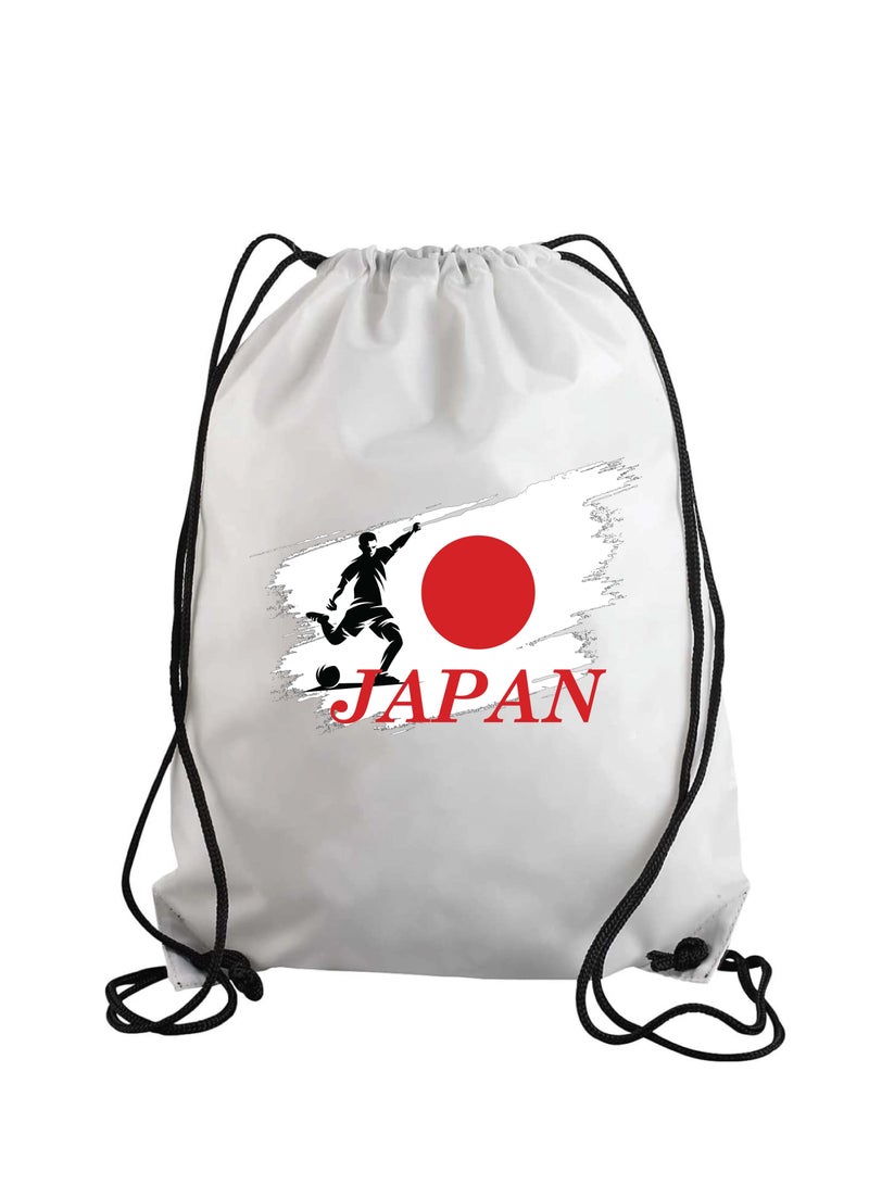 Japan Soccer Drawstring Bag Or Backpack Suitable For Adults And Kids And Sports Fans