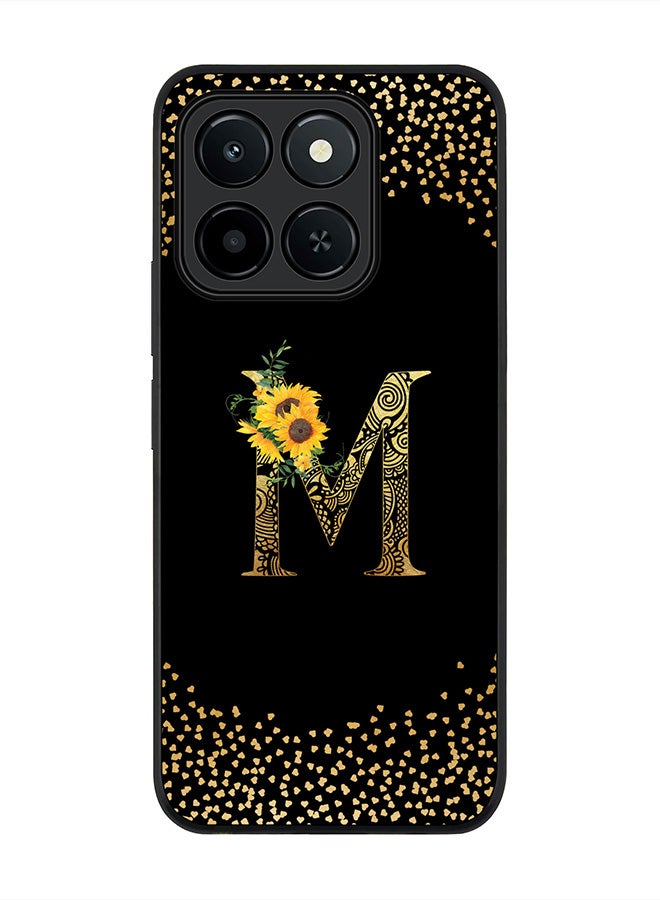 Stylizedd For Honor X6c Case,Slim fit Camera Protection, Shockproof Thin Phone cover  - Custom Floral Monogram - M ( Black )