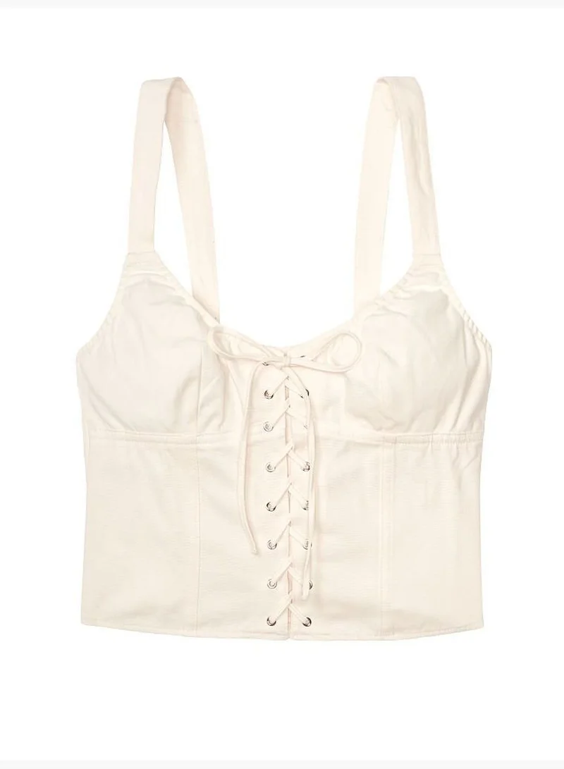 Victoria's Secret Cotton Lace-up Crop Top