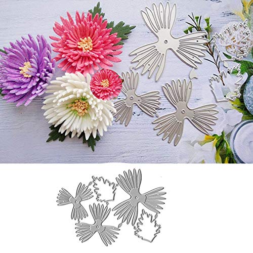 DDeehs Chrysanthemum Flower Metal Die Cuts, Rose Daisy Flower Leaves Cutting Dies, Stencils for DIY Scrapbooking, Album Decorative Embossing Paper Dies for Card Making - Image 3