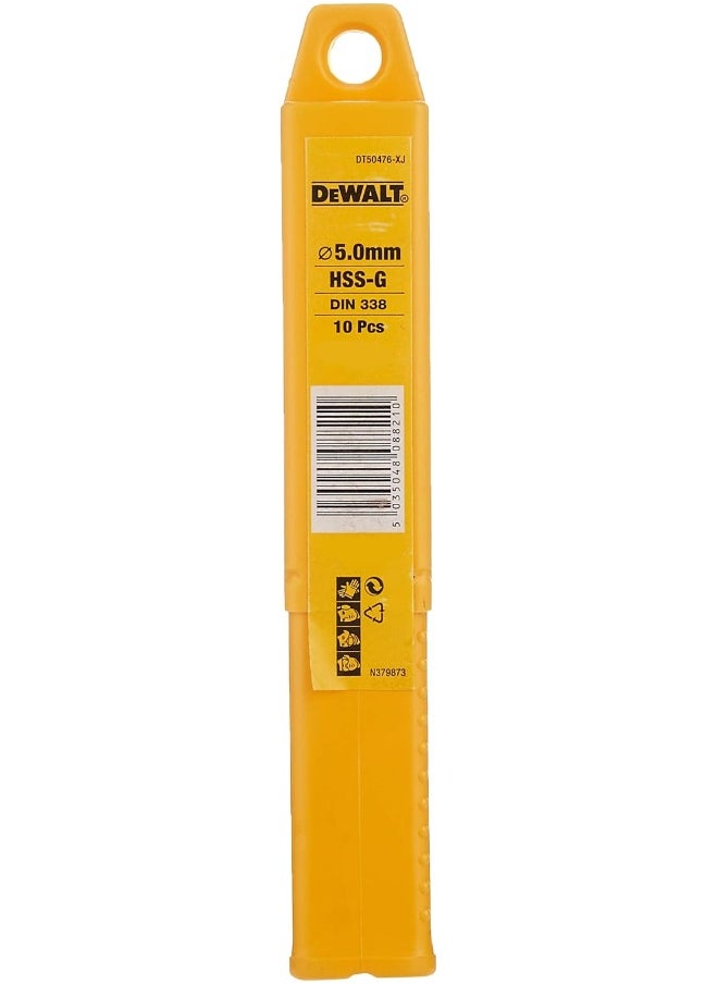 DEWALT Dewalt 5Mm Hss-G Drill Bit 5 X 52 X 86Mm (Pack Of 10)  - Image 2