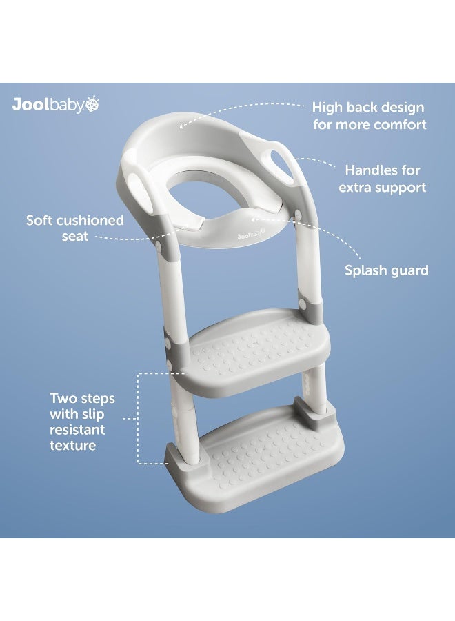 Jool Baby Products Jool Baby Potty Training Seat with 2 Step Ladder for Toddlers - Splash Guard, Adjustable Height (Gray) - Image 3