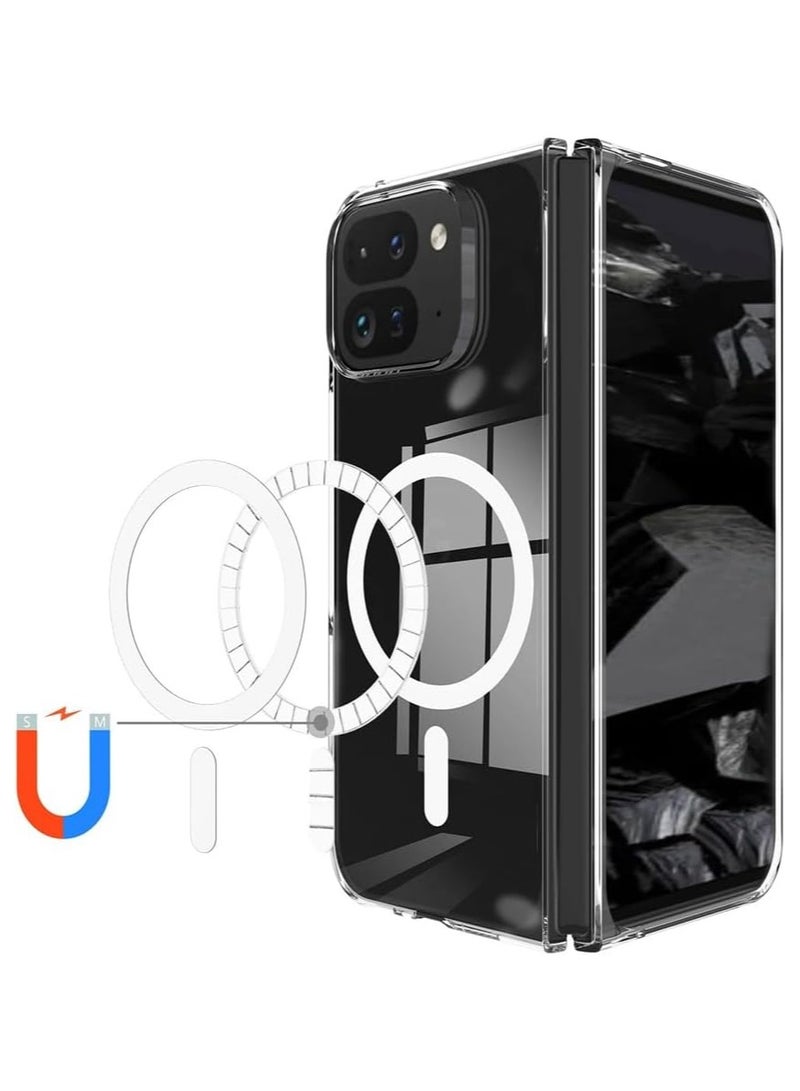 Magnetic Case Compatible with Google Pixel 9 Pro Fold 2024 【Compatible with Mag-Safe】, Anti-Yellowing Crystal Clear Hard PC Slim Thin Phone Cover - Image 2