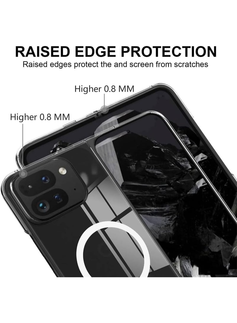 Magnetic Case Compatible with Google Pixel 9 Pro Fold 2024 【Compatible with Mag-Safe】, Anti-Yellowing Crystal Clear Hard PC Slim Thin Phone Cover - Image 4