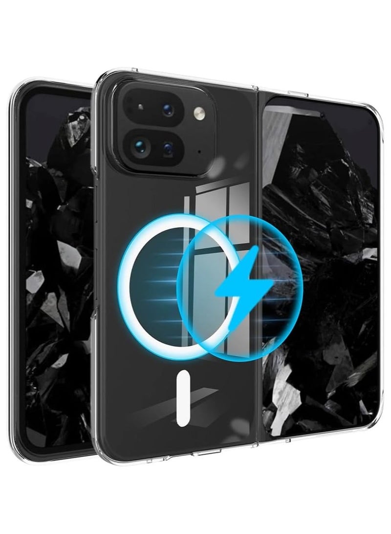 Magnetic Case Compatible with Google Pixel 9 Pro Fold 2024 【Compatible with Mag-Safe】, Anti-Yellowing Crystal Clear Hard PC Slim Thin Phone Cover - Image 1