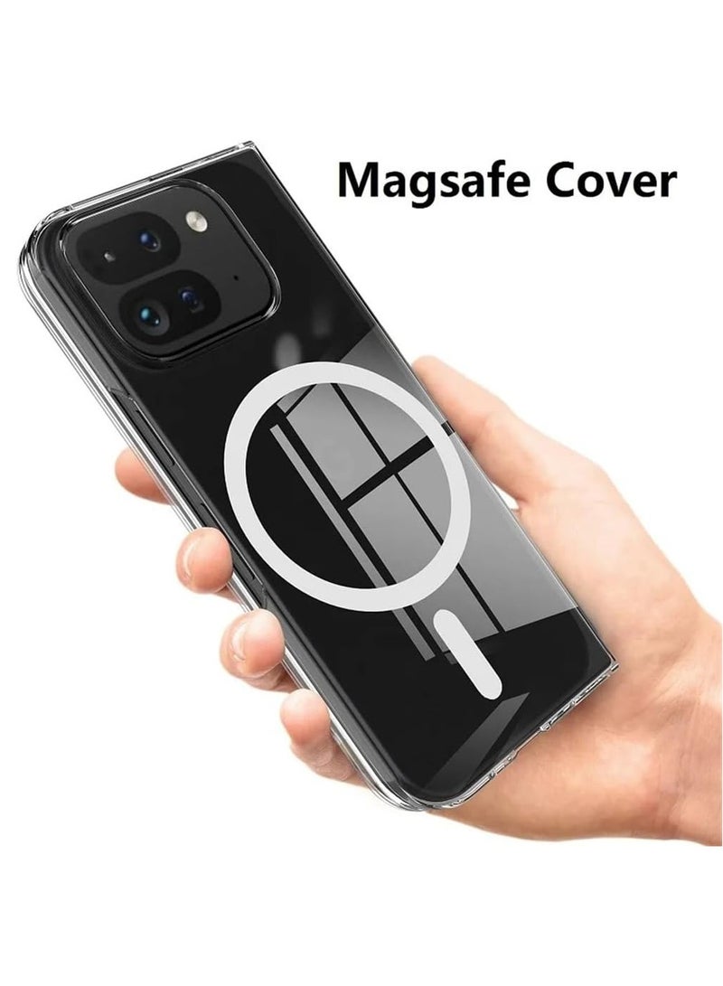 Magnetic Case Compatible with Google Pixel 9 Pro Fold 2024 【Compatible with Mag-Safe】, Anti-Yellowing Crystal Clear Hard PC Slim Thin Phone Cover - Image 5