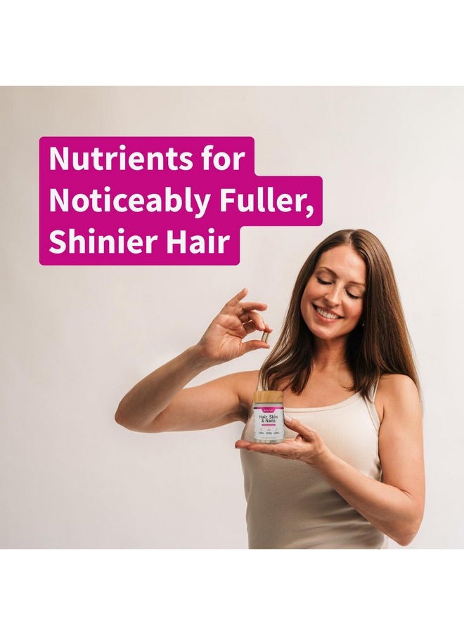 SNAP SUPPLEMENTS Snap Supplements Hair, Skin and Nails Vitamins, Support Hair Growth, Nourish Skin and Nails with Biotin, Collagen, Kelp, Bamboo and Other Vitamins, Radiant Skin, Strong Hair and Nails, 60 Capsules  - Image 3