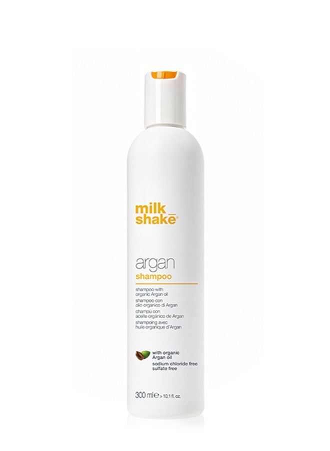 Milk Shake Argan Oil Shampoo – Sulfate Free Hydrating Cleanser with Organic Argan Oil, Wheat & Rice Proteins – Nourishing, Anti-Frizz & Color-Safe Shampoo for Soft, Shiny Hair, 300ml - Image 1