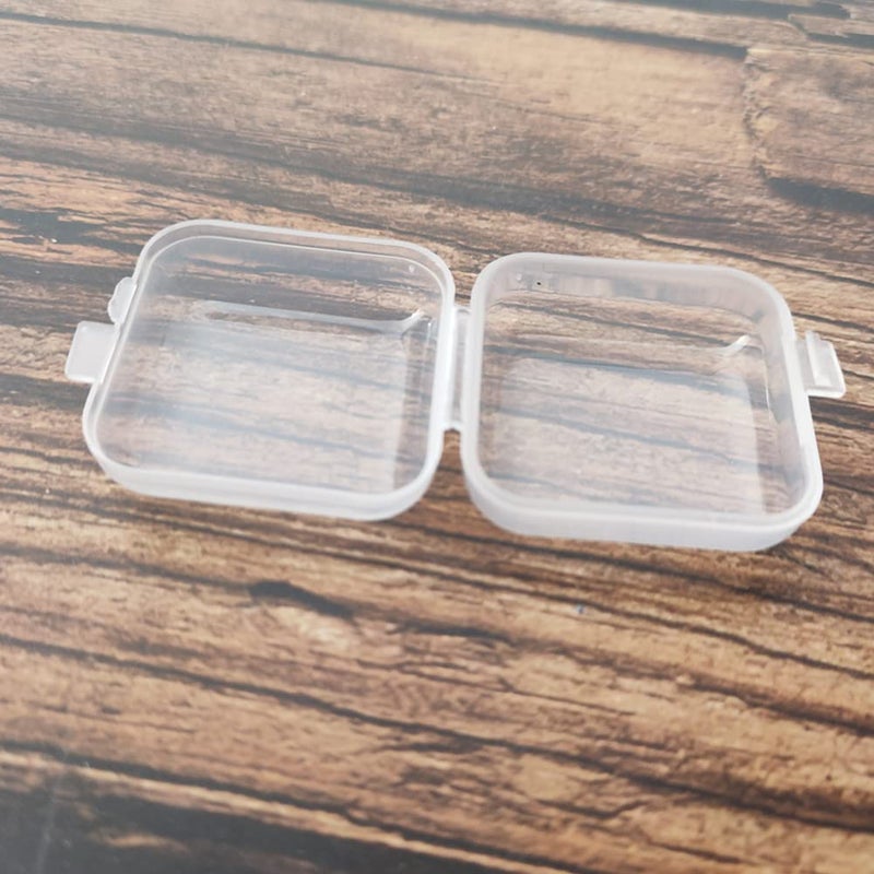 Honkenda 20 Pack Plastic Mini Clear Jewelry Box Organizer with Lid, Square Earplug Pill Storage Box Case for Small Items Bead Makeup Craft Project Containers - Image 3