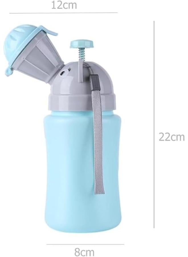 Portable Kids Potty Urinal - Cute Cartoon Frog Emergency Pee Bottle for Boy & Girl - Leak-Proof Travel Toilet for Car, Camping & Outdoor Training with Hanging Strap - Blue Color - Image 4