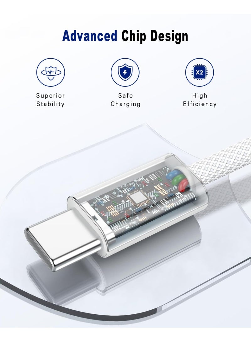 60W USB Type-C to Type-C Fast Charging Cable |  Fast Power Delivery | 1 Meter Long Durable Braided Cable for Android Phones, Tablets, Laptops & Type-C Devices, USB C to USB C Cable Fast Charging Cord for iPhone 17/17 Pro Max/16 Pro Max/15 Plus/15 Pro Max/Samsung S23 Note 20 MacBook Air - Image 4