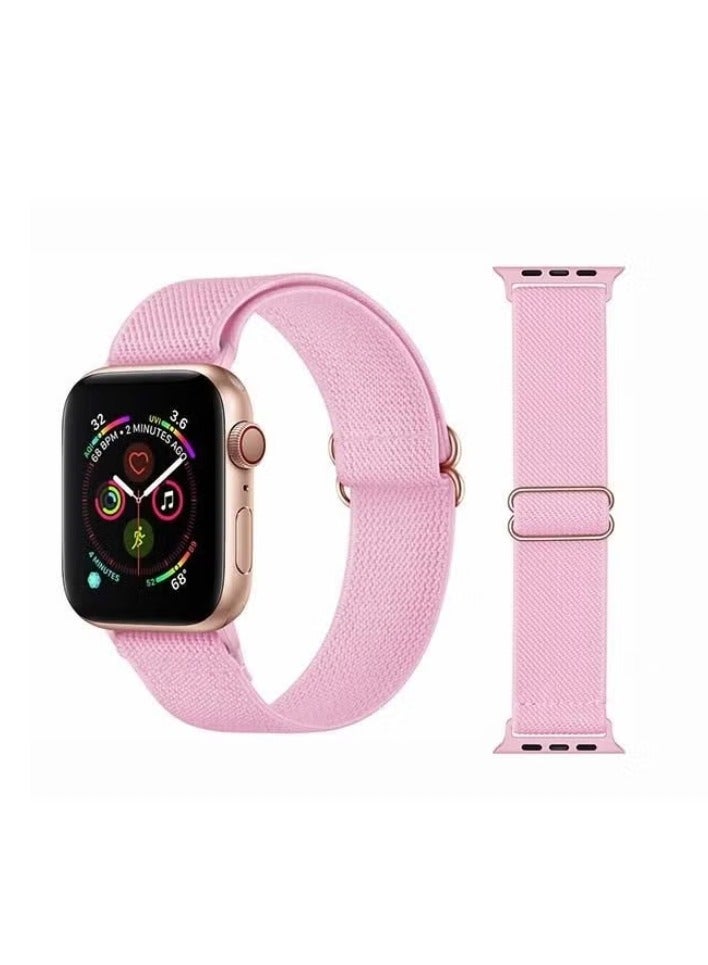 فيسوس شريط منفرد مضفر صلب قابل للتعديل لسلسلة Apple Watch Series 6/SE/5/3/3/2/1 44/42 مم وردي