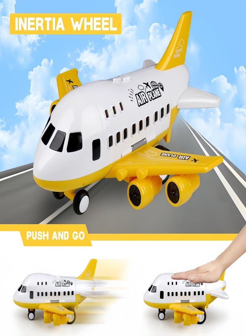 Wish Large Storage Cargo Airplane Toy for Kids, Engineering Construction Theme Transport Plane Playset with 6 Diecast Alloy Mini Construction Vehicles, Friction Powered Drop Resistant Educational Toy Gift for Kids 3+ - Image 5