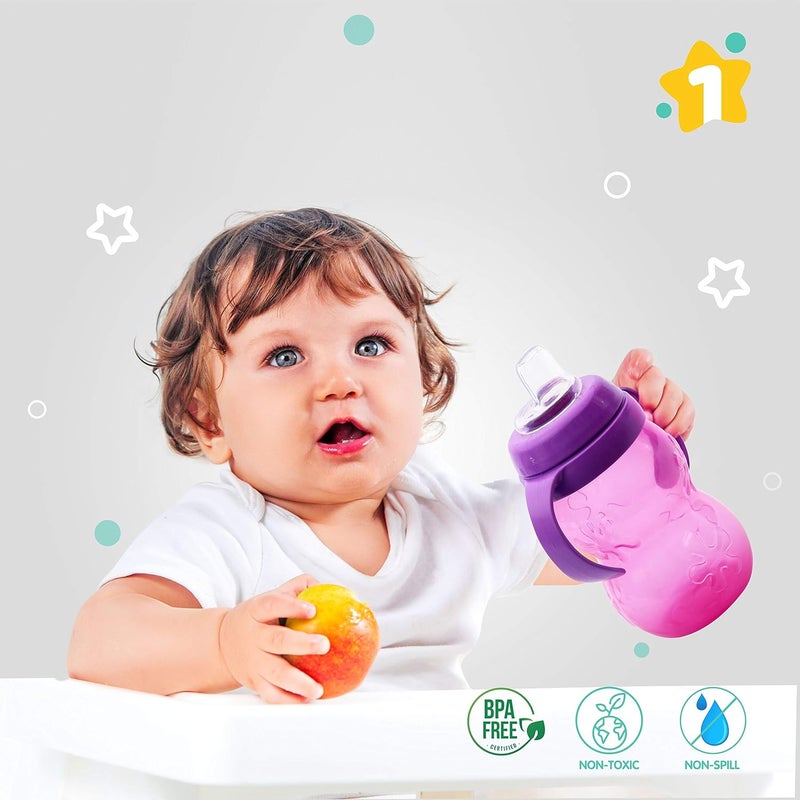 1st Step خطوة 1 250 مل زجاجة شرب بفتحة ناعمة خالية من BPA (وردي) - Image 4