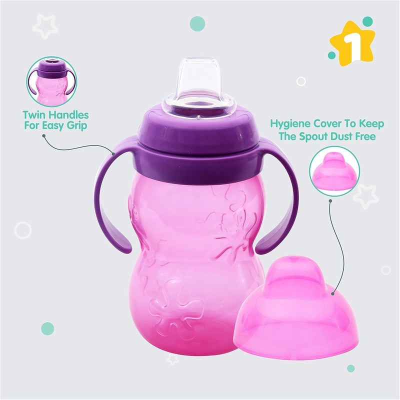 1st Step خطوة 1 250 مل زجاجة شرب بفتحة ناعمة خالية من BPA (وردي) - Image 2