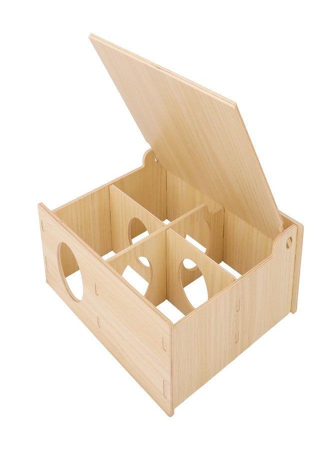 kcrygogo Hamster and Mouse Wooden Tunnel Cage Secret Peep Shed and Explore Hideout Flip Cover Design Hamster Play Tunnel - Image 1