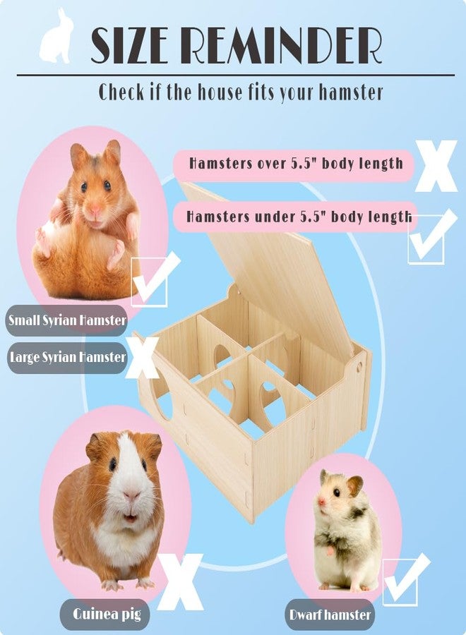 kcrygogo Hamster and Mouse Wooden Tunnel Cage Secret Peep Shed and Explore Hideout Flip Cover Design Hamster Play Tunnel - Image 4