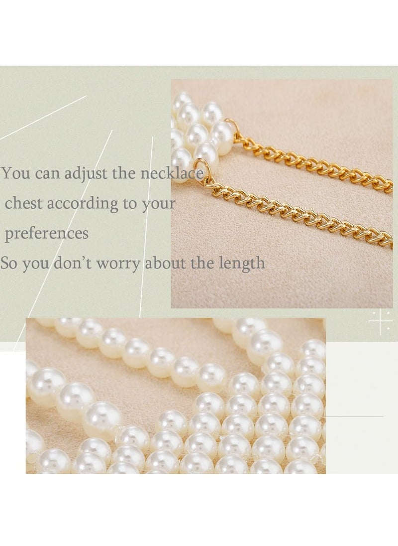 SYOSI - Pearl Shawl Body Chain, Pearl Shoulder Necklace Body Jewelry, Bra Tassel Body Chain, Summer Beach Body Accessories, Party Body Chains - Image 1