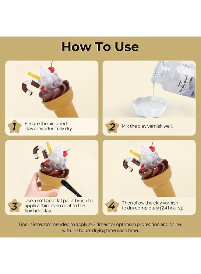 Air Dry Clay Varnish for Pottery, Air Dry Clay, Acrylic Paint, Waterproof Prevent Clay Sculpture Scratches, Cracking, Wear- High Gloss Effect 250ML - Image 2