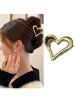 HOXIEYA Valentines Day Hair Clip Heart Hair Claw Clips Metal Clips for Girls Women Hair Accessories Claw Cips for Thick Hair Perfect for Valentines Day Daily Wear 1gold heart 