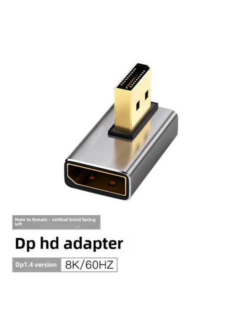 90 Degree Right Angle DP Adapter Cable Adapter Up Down Left Right Bend Standard DP To DP Conversion Head High Speed Data Transfer-Color:DP Male Turnkey Vertical Bend To The Left
