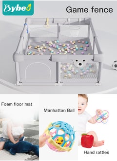 Baby Playpen Fence With Playmat, Infant Indoor And Outdoor Kids Activity Center With 50 Pieces Ocean Balls, 3 Toys, 120x150 cm - pzsku/ZA5FB63A06AF40234FBF2Z/45/_/1706690076/f7b5a675-3015-40be-960f-8cfcc3e903bb