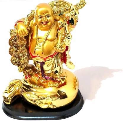 RIPE INDIA RIPE INDIA Feng Shui Laughing Buddha Coin Chain Big Size 19 Cm for Wealth for Money Success and Happpiness - Image 1
