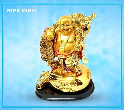 RIPE INDIA RIPE INDIA Feng Shui Laughing Buddha Coin Chain Big Size 19 Cm for Wealth for Money Success and Happpiness - Image 3