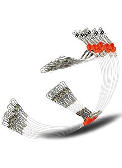 Soofam 12 Pcs Fishing Leaders,Saltwater Tackle Rig with Swivels Snap, High-Strength Fishing Wire Gear Equipment for Lures Bait Or Hooks,2Arm  - Image 1