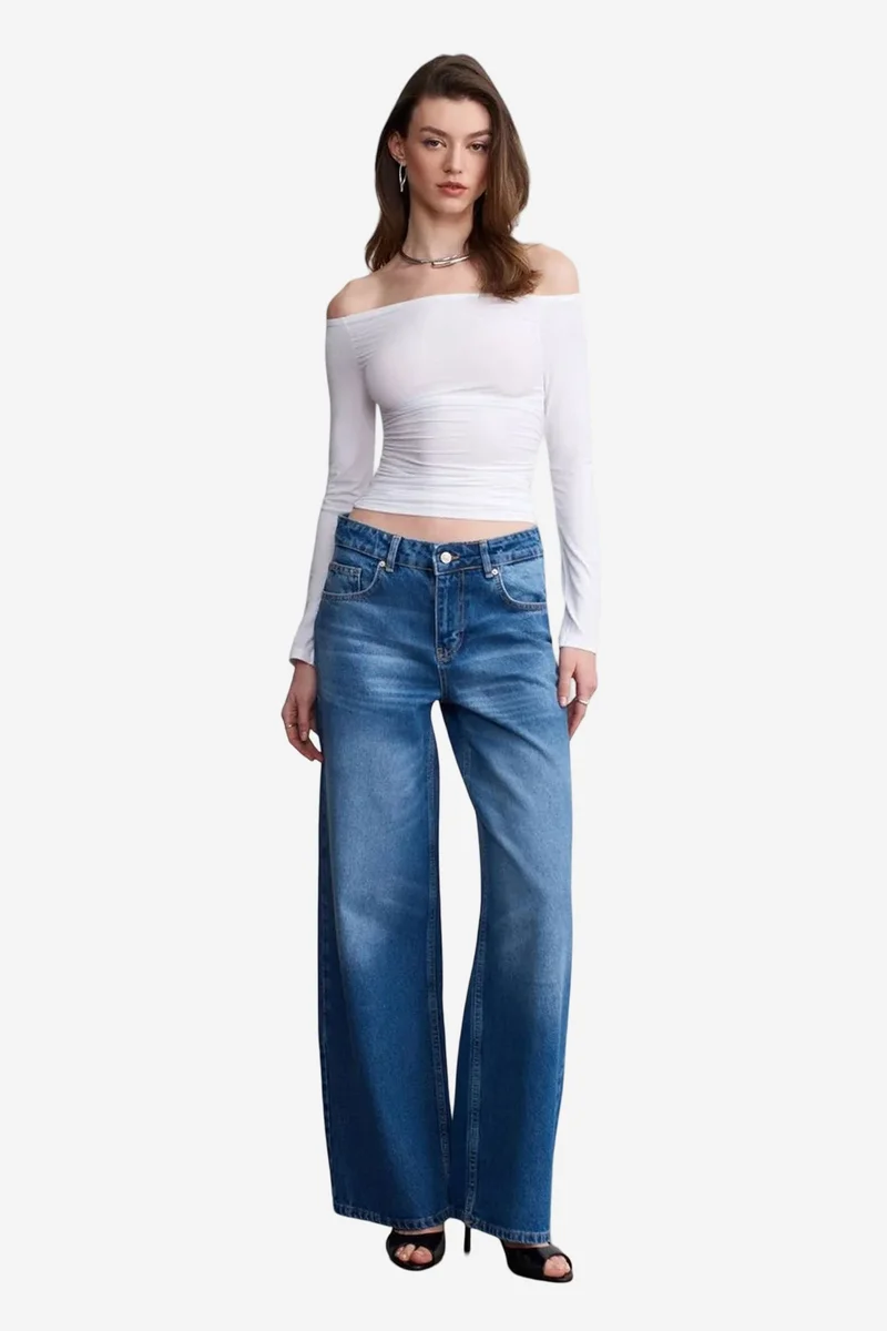 Dilvin White DILVIN Off-Shoulder Slim Fit Knit Blouse for Women | Best Price UAE