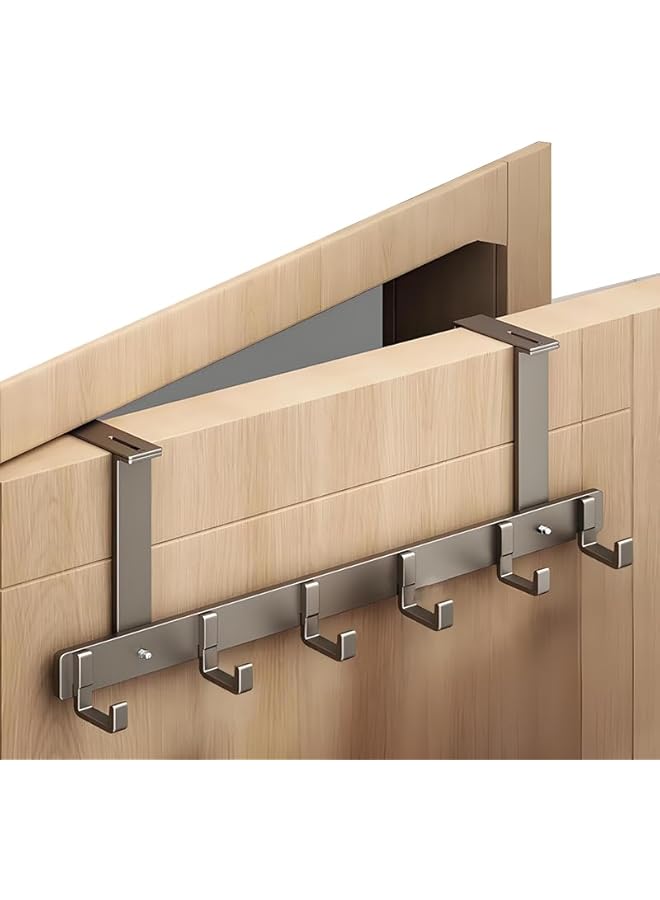 S-TOP Heavy Duty Over The Door Hooks with 6 Hooks - for Hanging Clothes, Towels, Coats, Bathroom, Bedroom, Kitchen - Image 1
