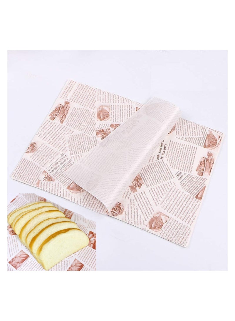 KASTWAVE 100 Sheets Food Wrapping Paper Wax Paper Food Grade Oil Proof Paper - Image 1