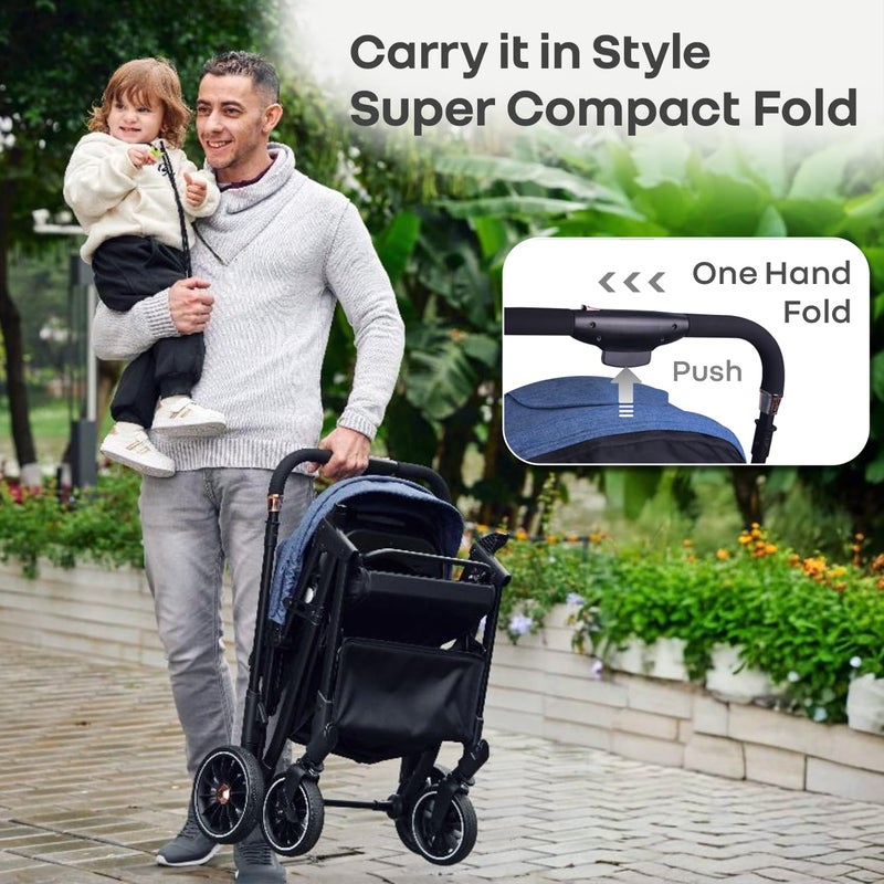 R for Rabbit عربة أطفال ر للارنب ستريت سمارت نوفا - أزرق أسود - Image 3