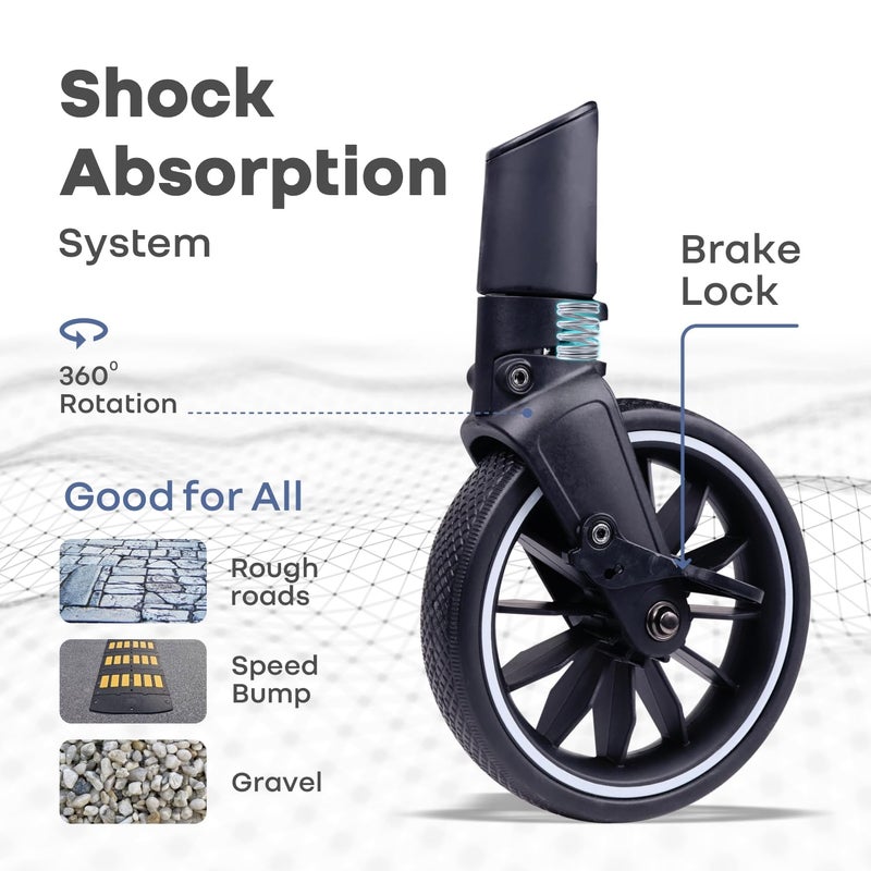 R for Rabbit عربة أطفال ر للارنب ستريت سمارت نوفا - أزرق أسود - Image 5