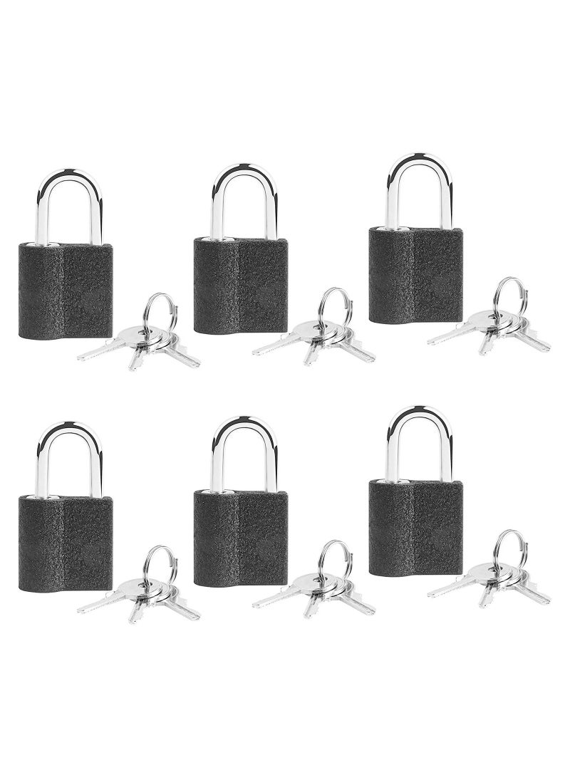 SYOSI Solid Locks with Keys 6Pack 25mm Weatherproof Keyed Lock Mini Luggage Padlock Alike Suitcase for Travel Bags Cabinets School Gym Locker Toolbox - Image 1