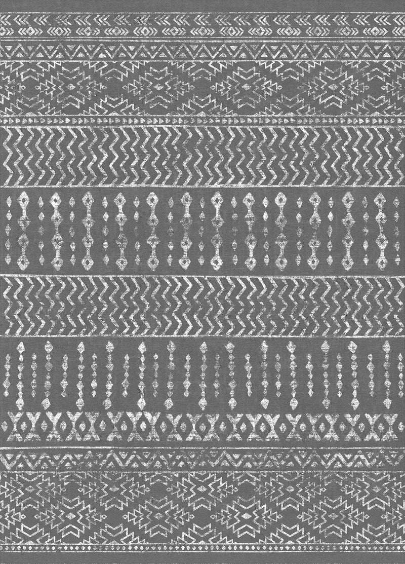 Art&Tuft 3x5 Rug  Super Soft Ultra-Thin Moroccan Washable Rug  Anti-Slip Backing Rugs for Living Room  Foldable Geometric Machine Washable Area Rug(3'x5'  Grey) - Image 2