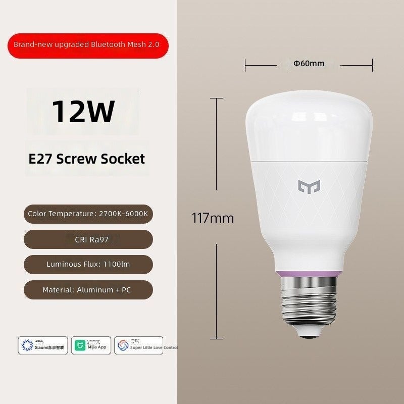 يلايت مصباح Yeelight الذكي L3 بقاعدة E27، إضاءة متعددة الألوان، خالي من الوميض، 1100 لومن، يعمل مع Mesh 2.0 - Image 1