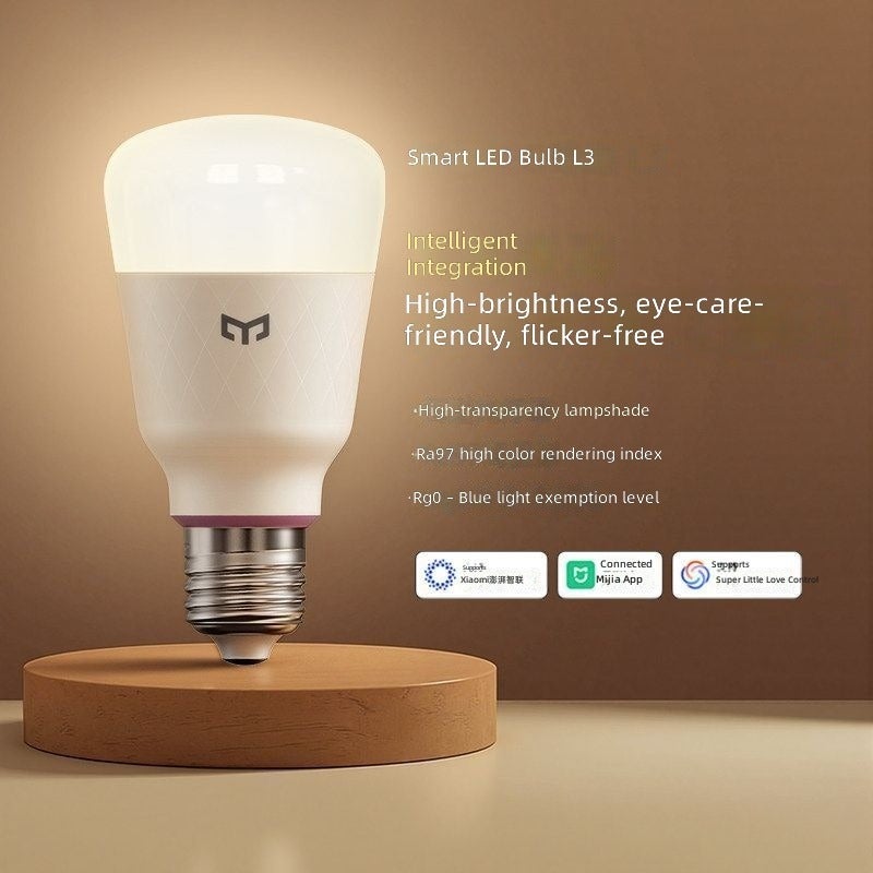 يلايت مصباح Yeelight الذكي L3 بقاعدة E27، إضاءة متعددة الألوان، خالي من الوميض، 1100 لومن، يعمل مع Mesh 2.0 - Image 3